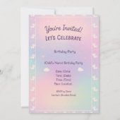 Invitation Collection d'anniversaire Kawaii (Dos)