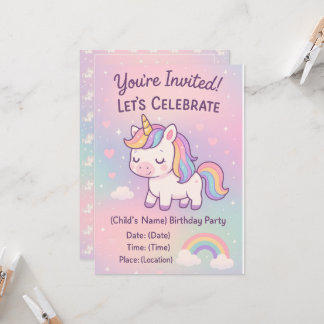 Invitation Collection d'anniversaire Kawaii