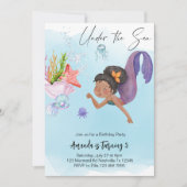 Invitation Collection d'Anniversaires de Sirène Enchantant (Devant)