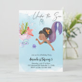 Invitation Collection d'Anniversaires de Sirène Enchantant (Debout devant)