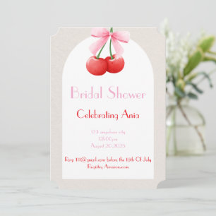 Invitation collection de baby shower mariage rose cerise