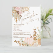 Invitation Collection de baby showers à thème citrouille Boho (Debout devant)