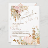 Invitation Collection de baby showers à thème citrouille Boho (Devant / Derrière)