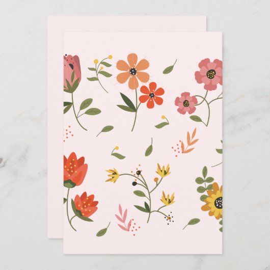 Invitation collection de fleurs (Devant / Derrière)