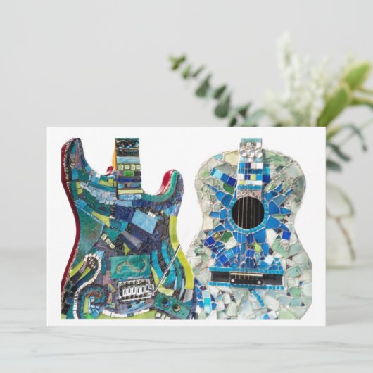 Invitation Collection de guitares Mosaic Boho Chic (Debout devant)