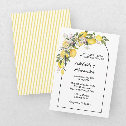 Invitation Collection de mariage Citron Méditerranéen