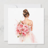 Invitation Collection de Mariage d'aquarelle Rose Floral (Dos)