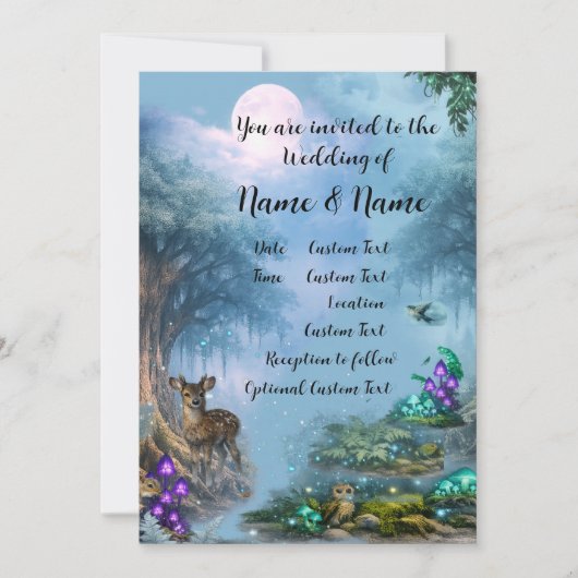 Invitation Collection de mariage Élégance Bioluminescente (Devant)