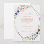 Invitation Collection de mariage élégante pêche bleue (Devant / Derrière)