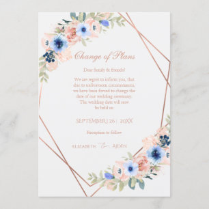 Invitation Collection de mariage élégante pêche bleue