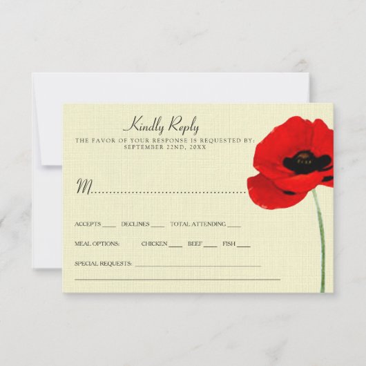 Invitation Collection de mariage floral Coquelicots Aquarelle (Devant)