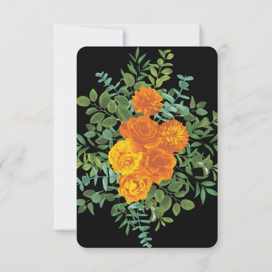 Invitation Collection de mariage gothique Halloween noir et o (Dos)