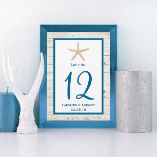Invitation Collection de mariage Starfish Bois Blanchi à la c