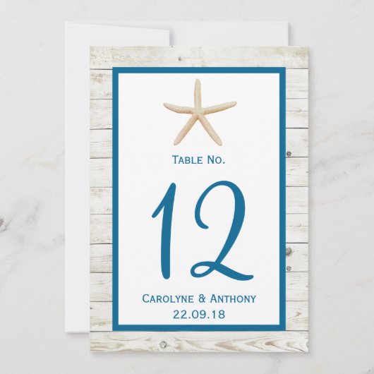 Invitation Collection de mariage sur la plage en bois passée  (Dos)