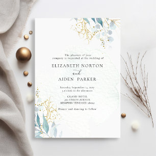 Invitation Collection de Mariages blancs en or bleu (Imitat)