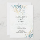 Invitation Collection de Mariages blancs en or bleu (Imitat) (Devant)