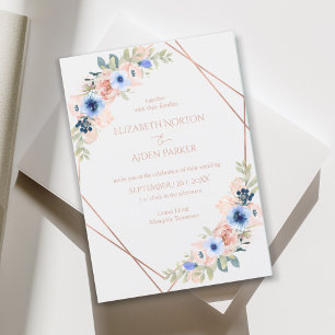 Invitation Collection de Mariages bleu Peach