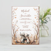 Invitation Collection de Mariages de cerfs rustiques d'automn (Debout devant)