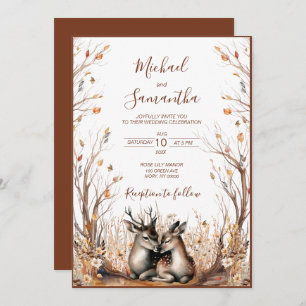 Invitation Collection de Mariages de cerfs rustiques d'automn
