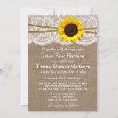 Invitation Collection de Mariages de tournesols rustiques (Devant)