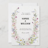 Invitation Collection de Mariages Fleurs sauvages élégants (Devant)