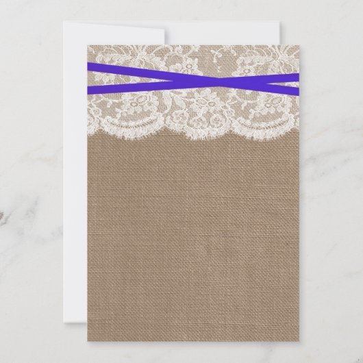 Invitation Collection de Mariages Rustic Blue Bow (Dos)