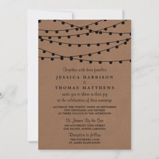 Invitation Collection de Mariages Rustic Kraft (Devant)