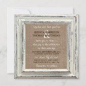 Invitation Collection de Mariages Rustic White Frame & Burlap (Devant)