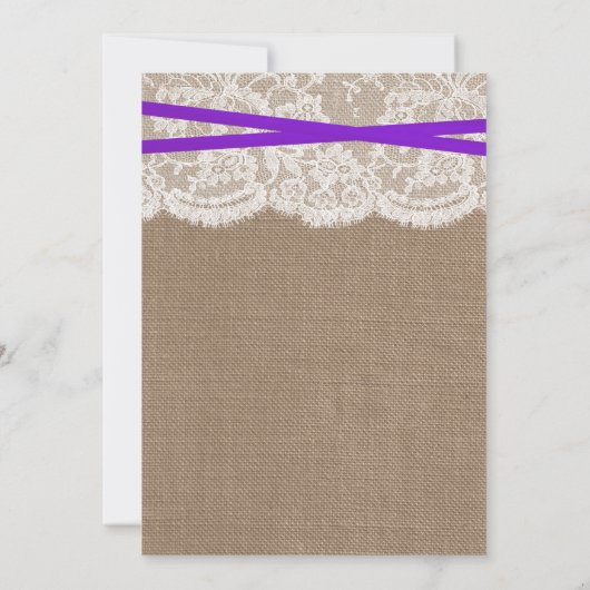 Invitation Collection de Mariages Rustique pourpre Bow (Dos)