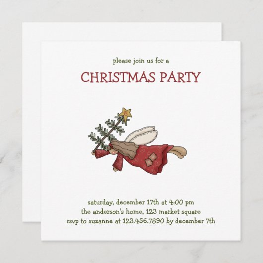 Invitation Collection de Noël ・ Ange (Devant / Derrière)