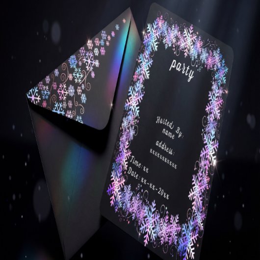 Invitation Collection de Noël Flocon de Neige Holographique d