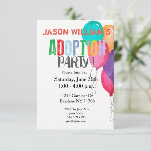 Invitation Collection de partie d'adoption (Debout devant)