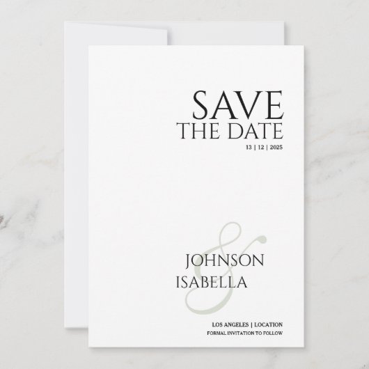 Invitation Collection de photos mariage texte minimal enregis (Devant)
