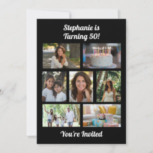 Invitation Collection de photos personnalisée 7 Fête d'annive