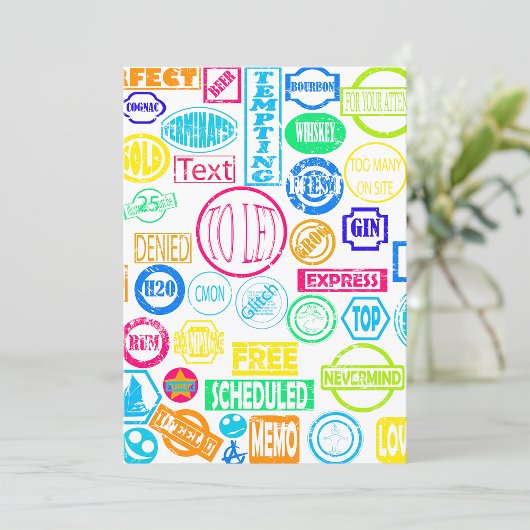 Invitation Collection de tampons Grunge couleur texte rétro