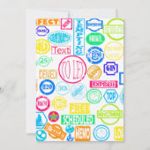 Invitation Collection de tampons Grunge couleur texte rétro (Devant)