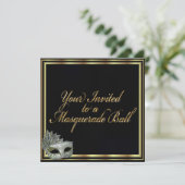 Invitation Collection d'invitations pour bal masqué Or Noir (Debout devant)