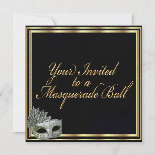 Invitation Collection d'invitations pour le bal masqué Or Noi (Devant)