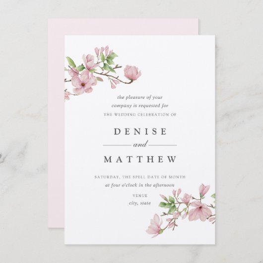 Invitation Collection Magnolia (Devant / Derrière)