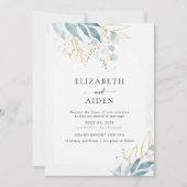 Invitation Collection Mariage Blanc (Imiter) Or Bleu (Devant)
