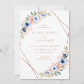 Invitation Collection Mariage bleu blanc Peach (Devant)