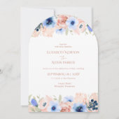 Invitation Collection Mariage Bleu Pêche (Devant)