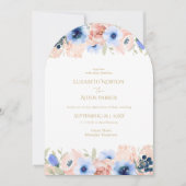 Invitation Collection Mariage Bleu Pêche (Devant)