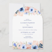 Invitation Collection Mariage Bleu Pêche (Devant)