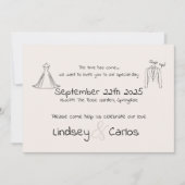 Invitation Collection mariage moderne élégante Silhouette Col (Devant)