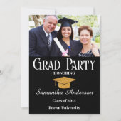 Invitation Collection photo personnalisée moderne Black Gradu (Devant)