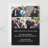 Invitation Collection photo personnalisée moderne Black Gradu (Dos)