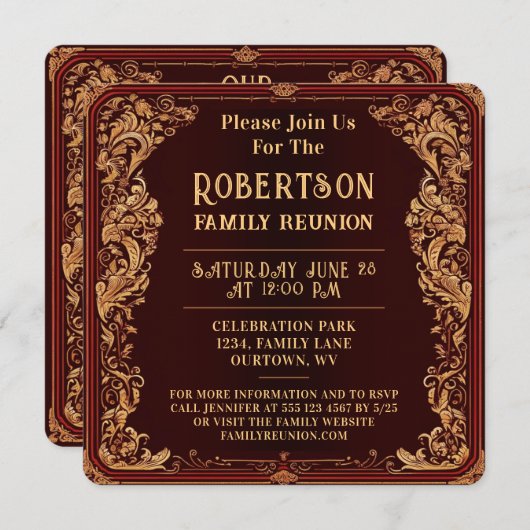 Invitation Collection Réunion familiale (Devant / Derrière)