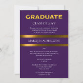 Invitation Collège Sleek | Univ Purple| Gold Graduation Party (Devant)