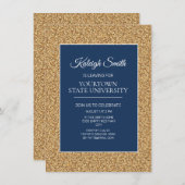 Invitation College Trunk Party Elegant Gold Parties scintilla (Devant / Derrière)